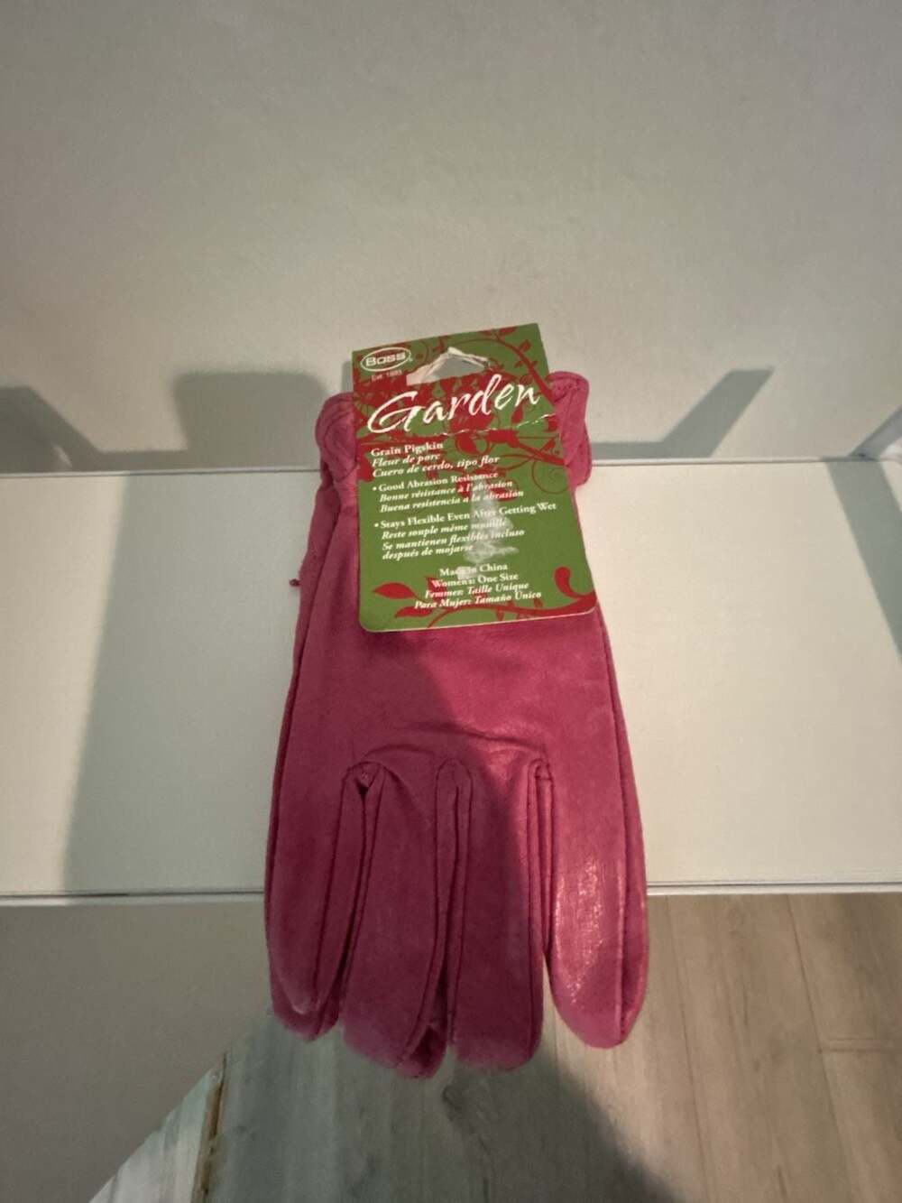 Boss Garden Grain Pigskin Women's Pink Gloves One Size